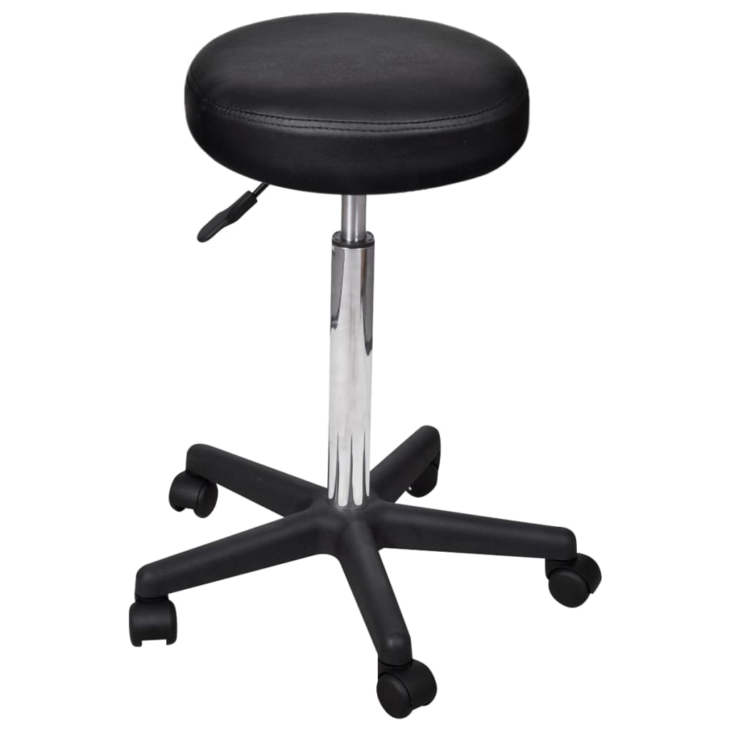 vidaXL Office Chair Swivel Rolling Stool with Wheels for Office Faux Leather-3