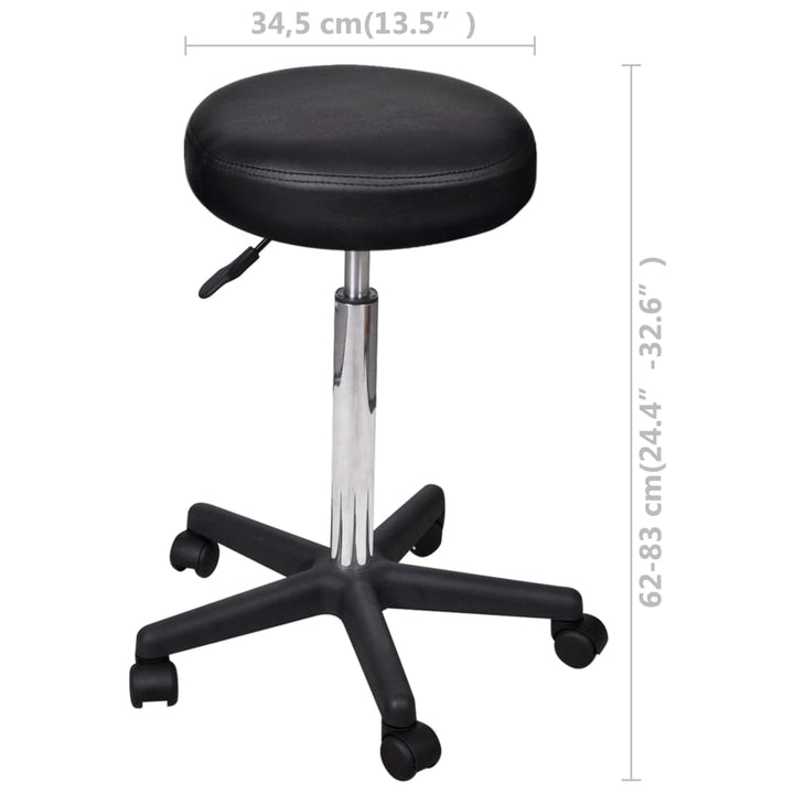 vidaXL Office Chair Swivel Rolling Stool with Wheels for Office Faux Leather-13