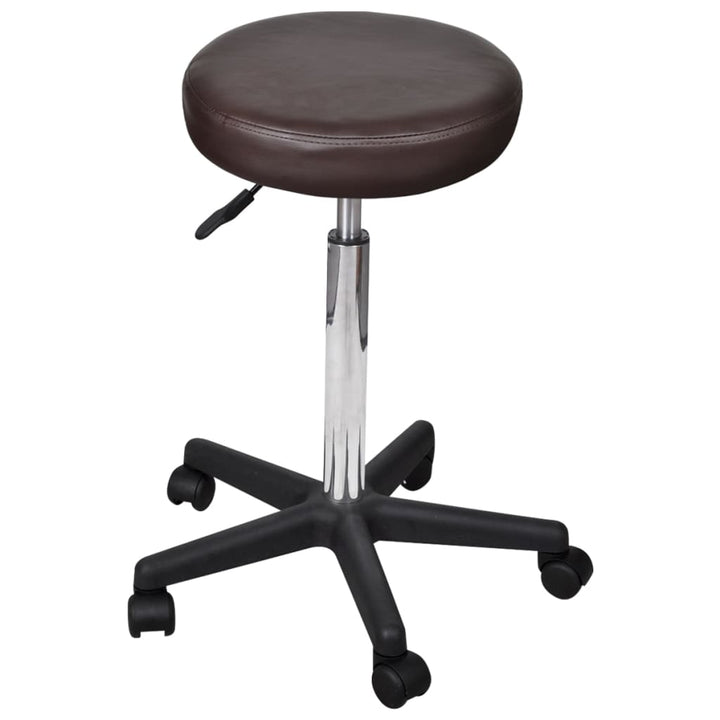vidaXL Office Chair Swivel Rolling Stool with Wheels for Office Faux Leather-9