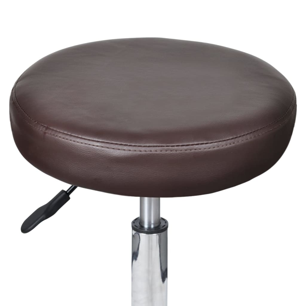 vidaXL Office Chair Swivel Rolling Stool with Wheels for Office Faux Leather-10