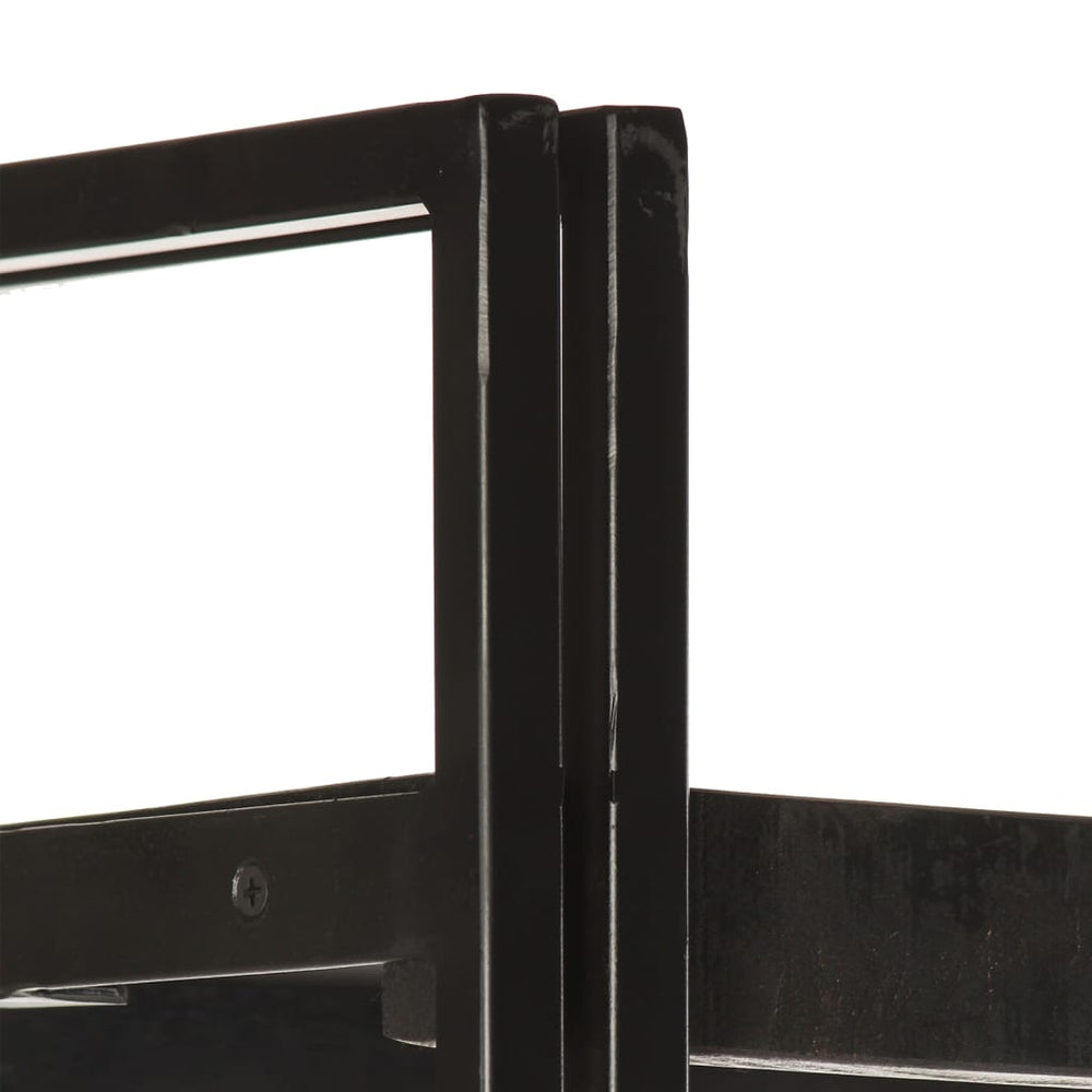vidaXL 5-Tier Bookcase Black 35.4"x11.8"x70.9" Solid Mango Wood-1