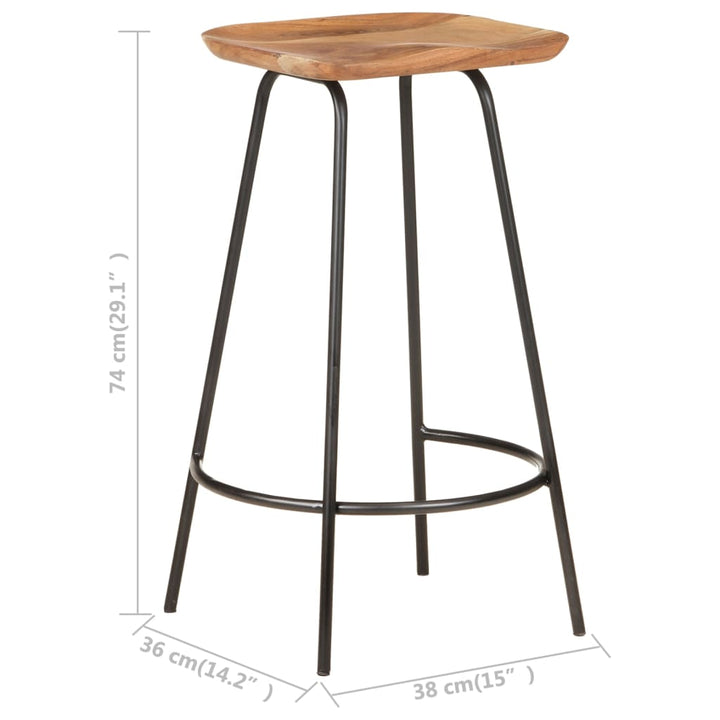 vidaXL Bar Stool Bar Seat Counter Height Stool for Pub Kitchen Solid Wood-4