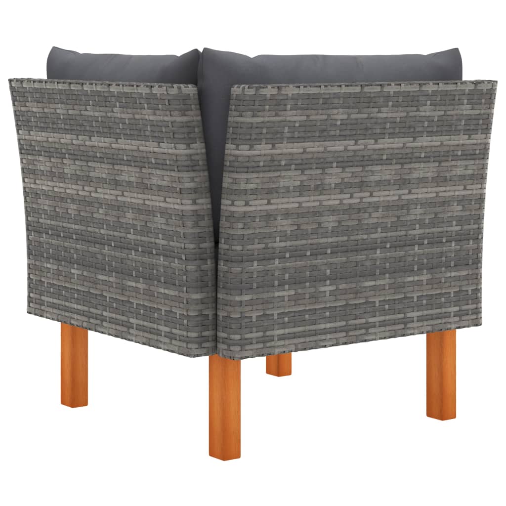 vidaXL Corner Sofa Poly Rattan and Solid Eucalyptus Wood-2