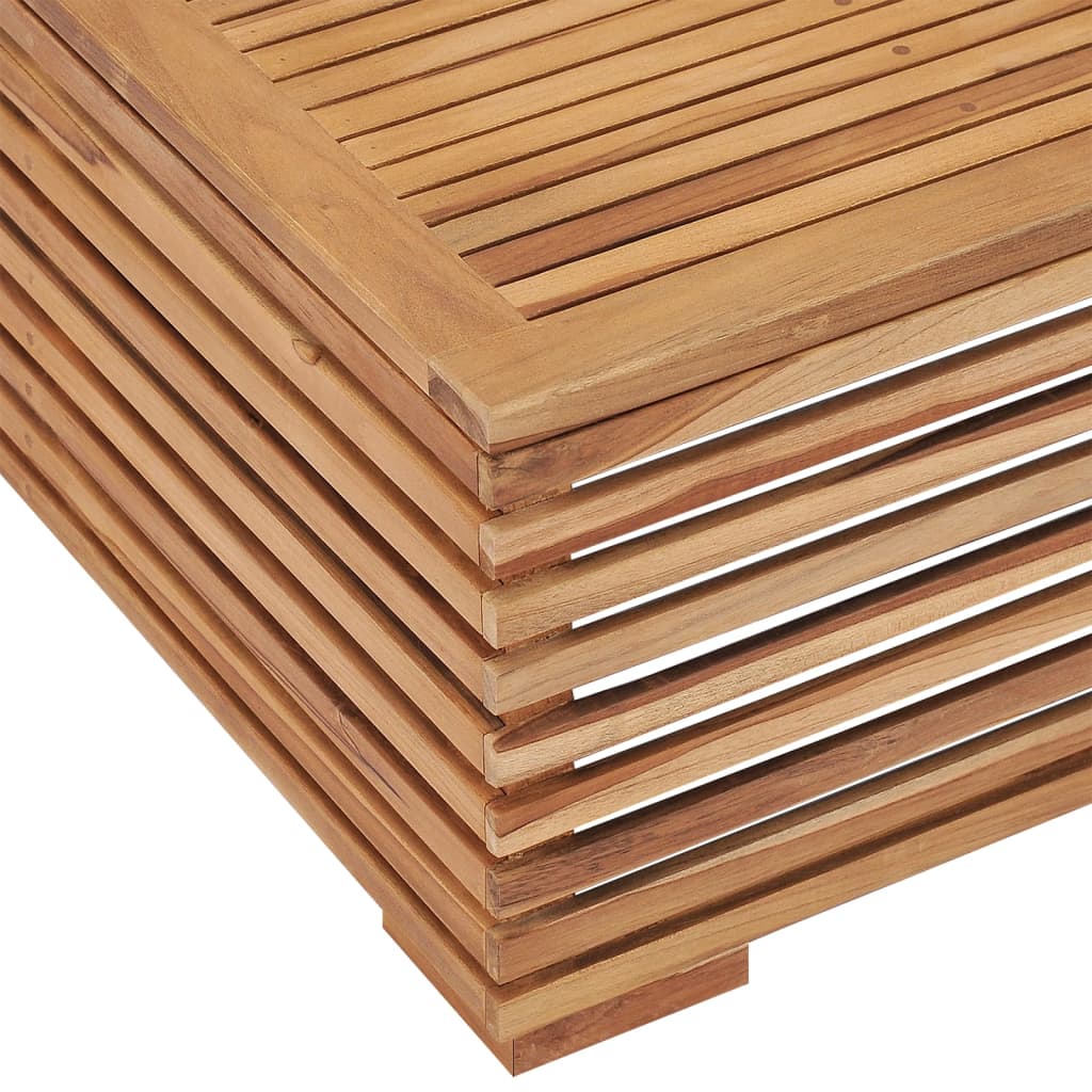 vidaXL Patio Table and Footrest Set&Dark Gray Cushion Solid Teak Wood-3