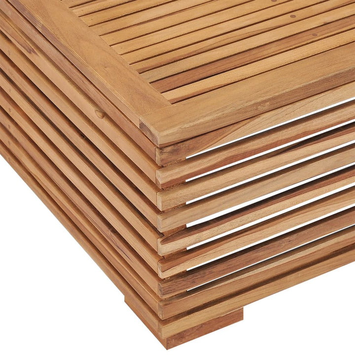 vidaXL Patio Table and Footrest Set&Dark Gray Cushion Solid Teak Wood-3