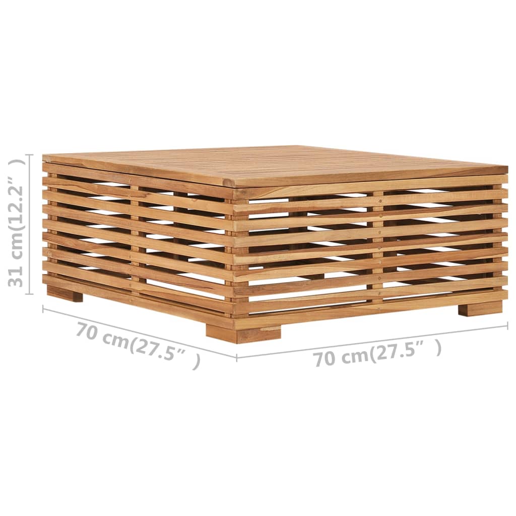 vidaXL Patio Table and Footrest Set&Dark Gray Cushion Solid Teak Wood-7