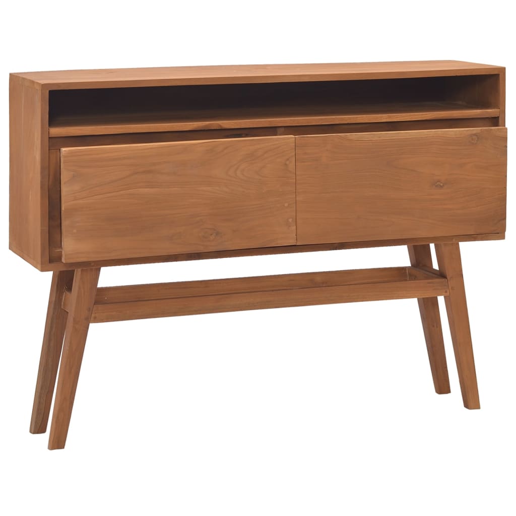 vidaXL Solid Wood Teak Console Table Desk 31.5"x11.8"x31.5"/43.3"x11.8"x31.1"-5