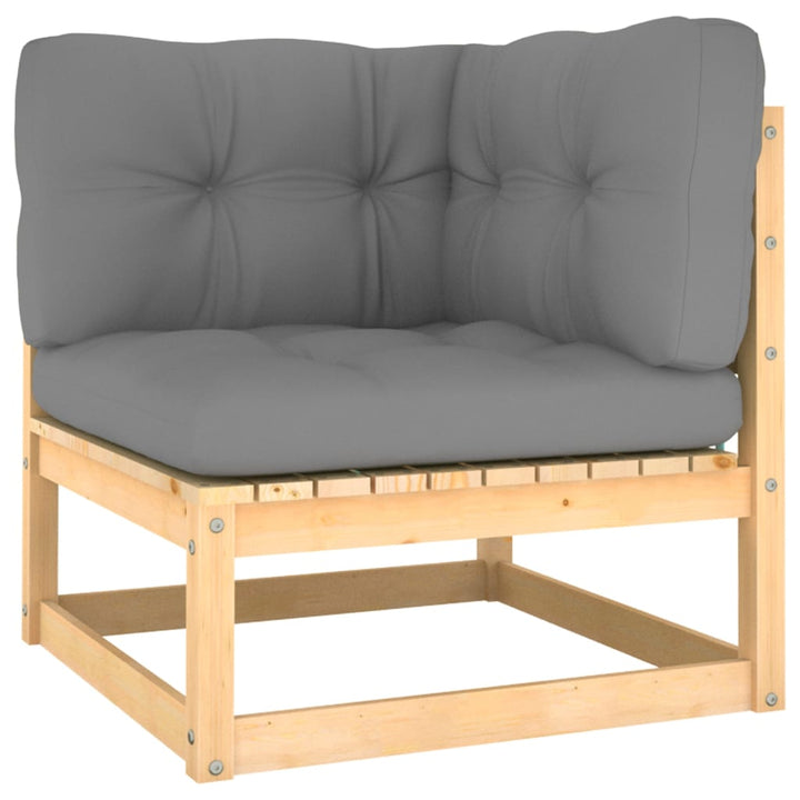 vidaXL 2 Piece Patio Lounge Set with Cushions Solid Wood Pine-3