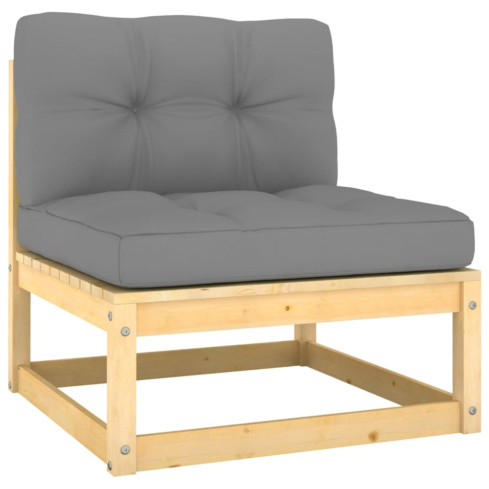 vidaXL 2 Piece Patio Lounge Set with Cushions Solid Wood Pine-1