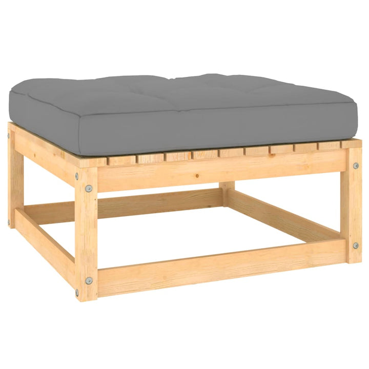 vidaXL 3 Piece Patio Lounge Set with Cushions Solid Wood Pine-6