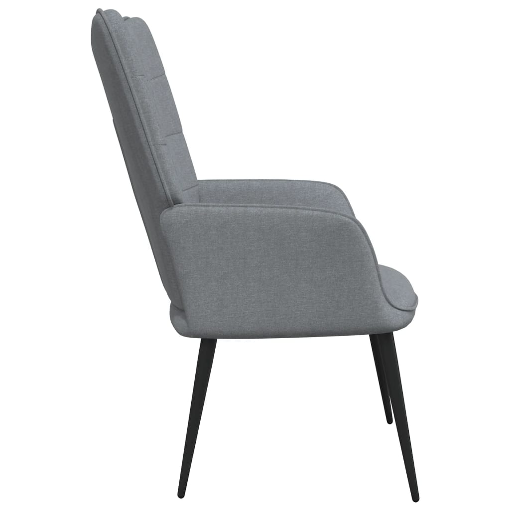 vidaXL Relaxing Chair Black Fabric-5