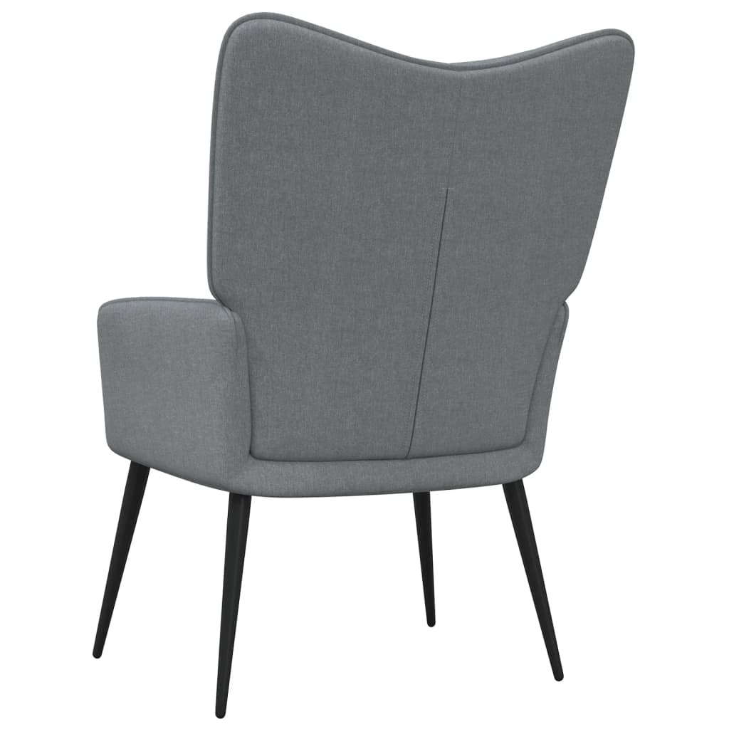 vidaXL Relaxing Chair Black Fabric-6