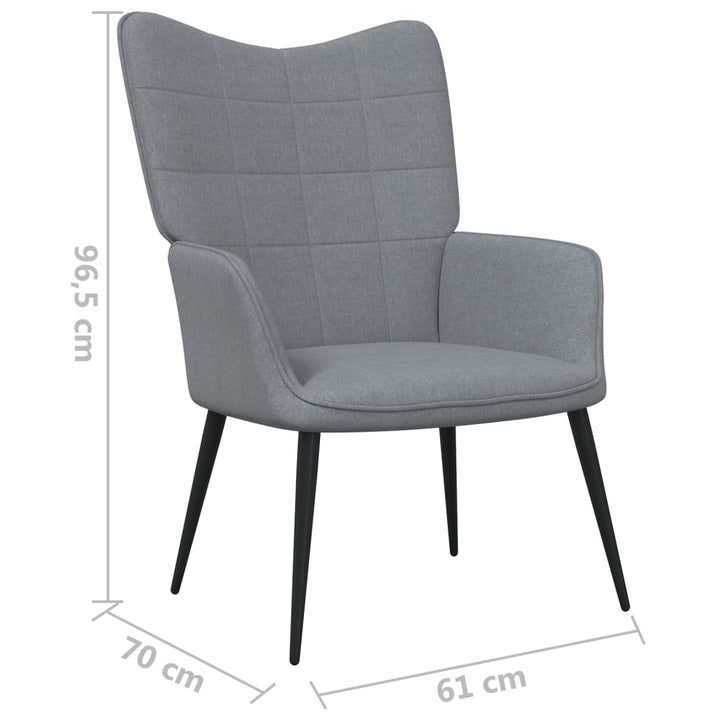 vidaXL Relaxing Chair Black Fabric-8