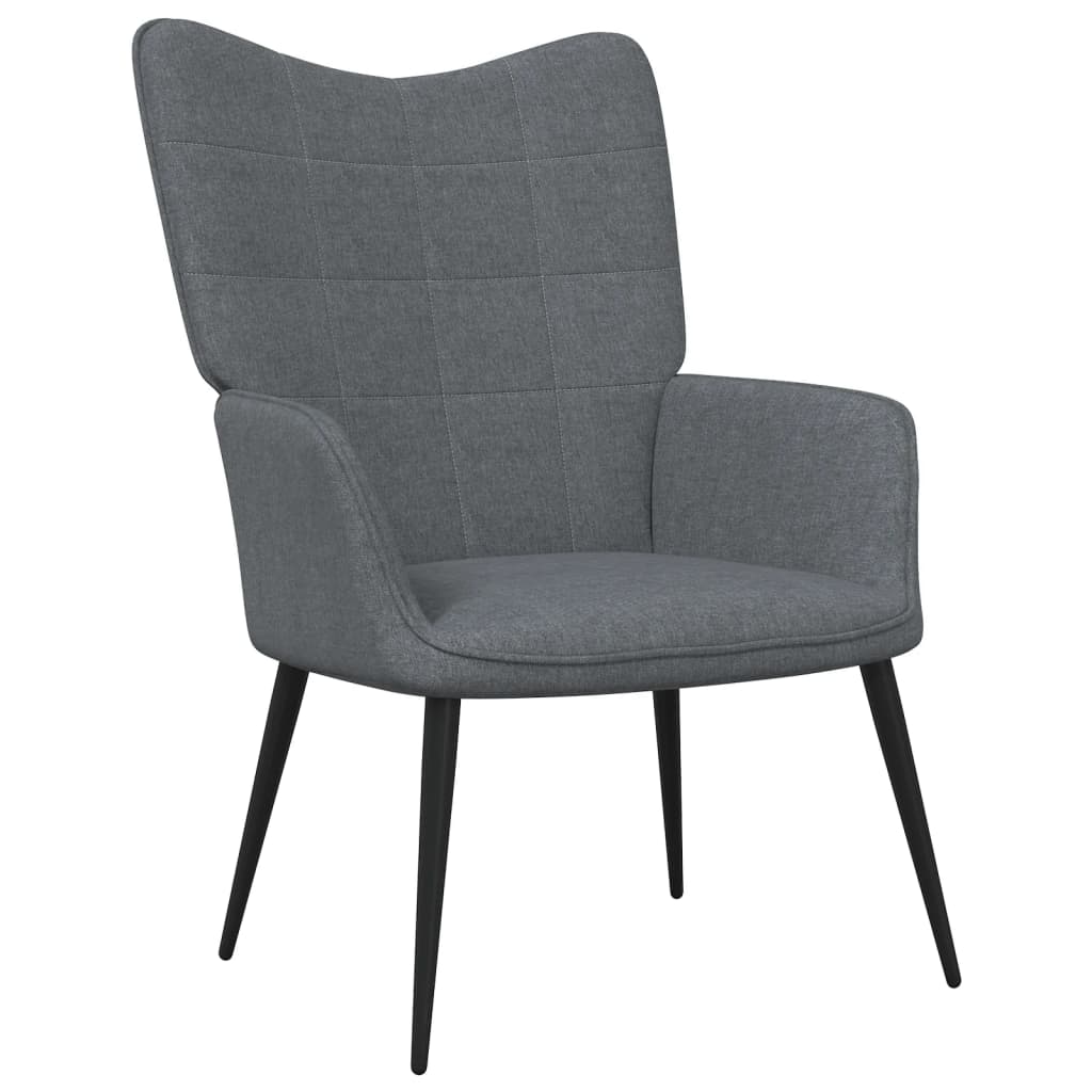 vidaXL Relaxing Chair Black Fabric-16