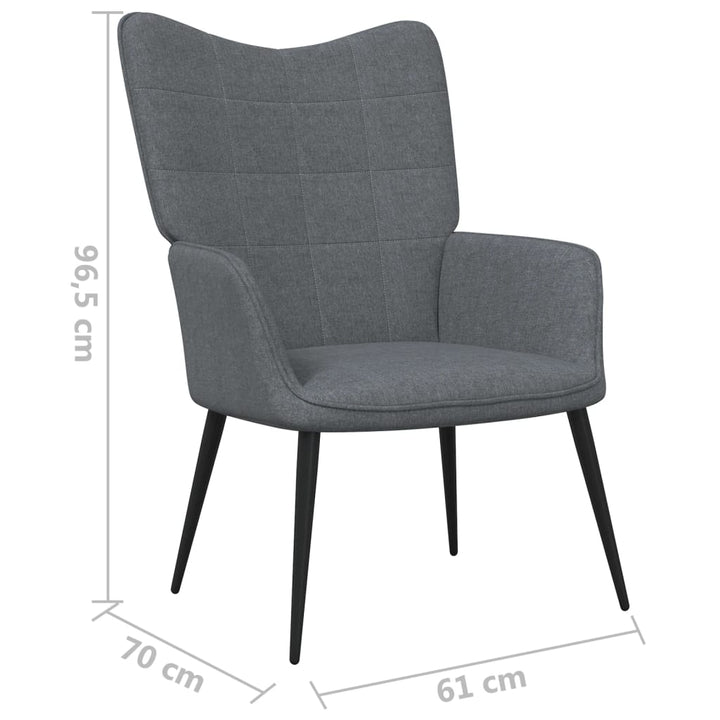 vidaXL Relaxing Chair Black Fabric-2
