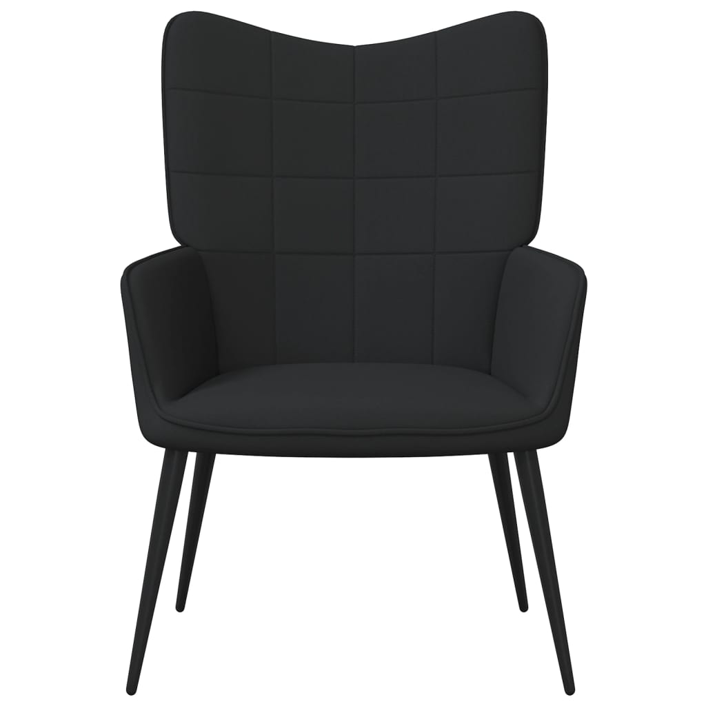 vidaXL Relaxing Chair Black Fabric-11