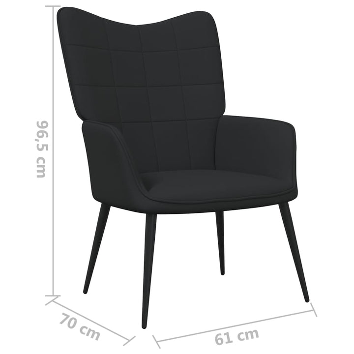 vidaXL Relaxing Chair Black Fabric-15