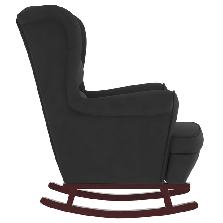 vidaXL Rocking Chair with Solid Wood Rubber Legs Black Velvet-2