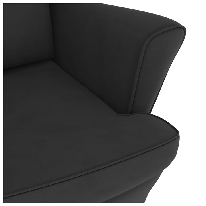 vidaXL Rocking Chair with Solid Wood Rubber Legs Black Velvet-4