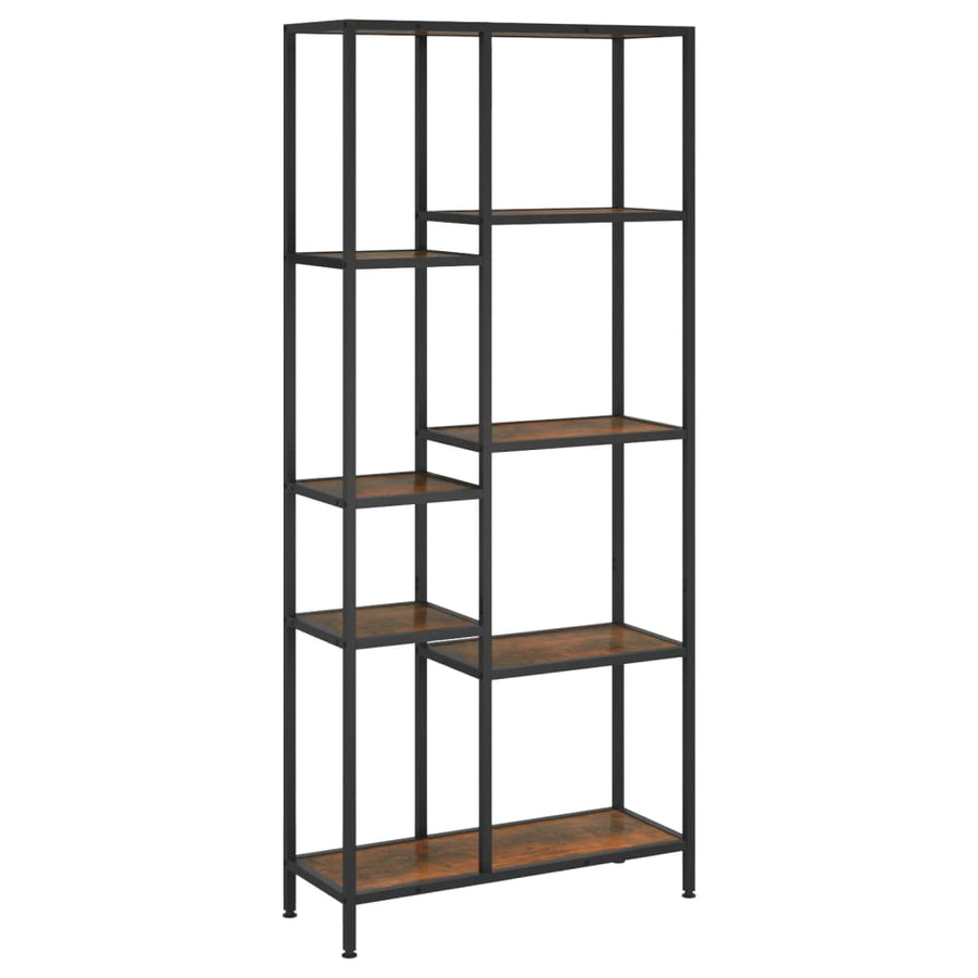 vidaXL Book Shelf Bookcase Storage Organizer Rack Steel and Engineered Wood-0