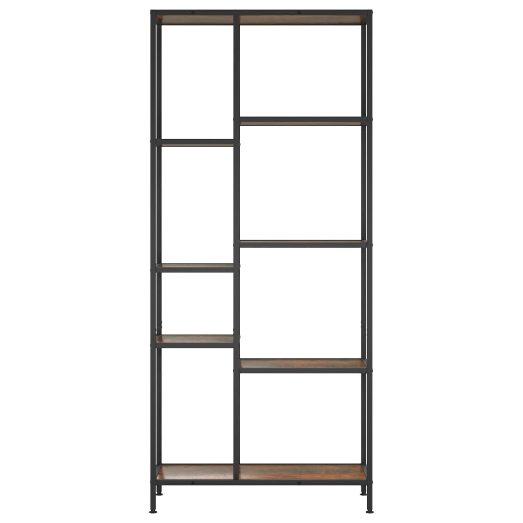 vidaXL Book Shelf Bookcase Storage Organizer Rack Steel and Engineered Wood-3