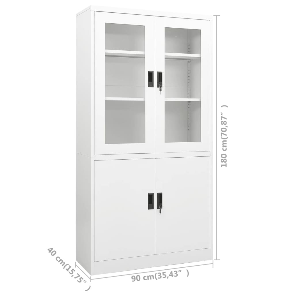 vidaXL Filing Cabinet Storage Cabinet Locker with Doors and Shelves Steel-15