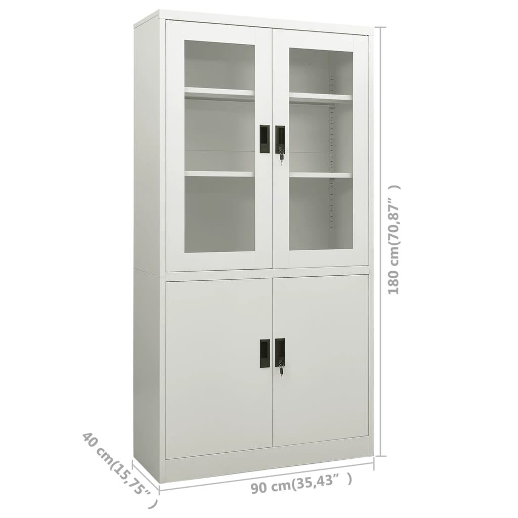 vidaXL Filing Cabinet Storage Cabinet Locker with Doors and Shelves Steel-12