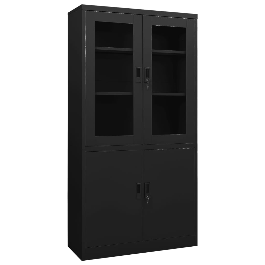 vidaXL Filing Cabinet Storage Cabinet Locker with Doors and Shelves Steel-7
