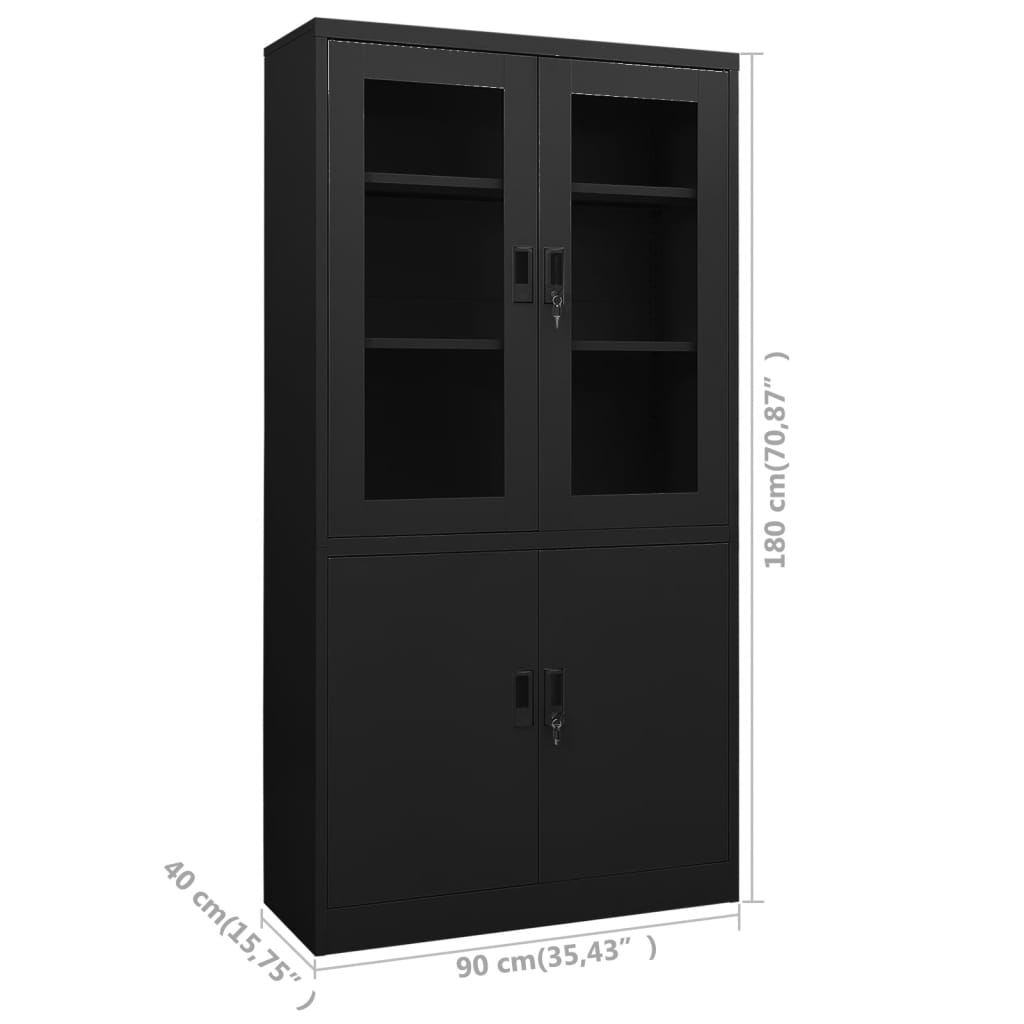 vidaXL Filing Cabinet Storage Cabinet Locker with Doors and Shelves Steel-9