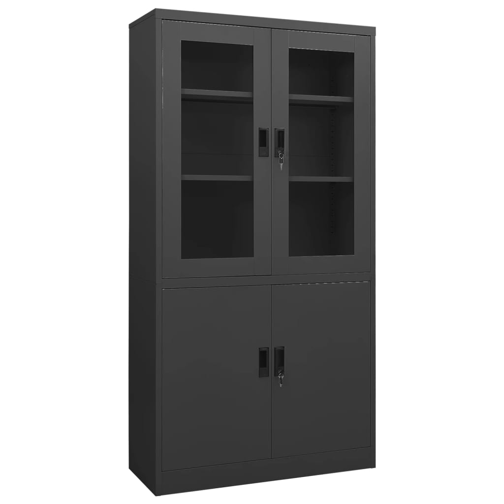 vidaXL Filing Cabinet Storage Cabinet Locker with Doors and Shelves Steel-16