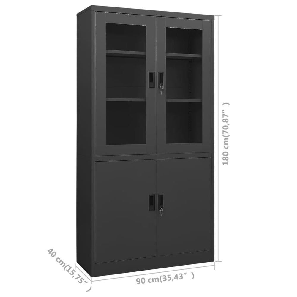 vidaXL Filing Cabinet Storage Cabinet Locker with Doors and Shelves Steel-1
