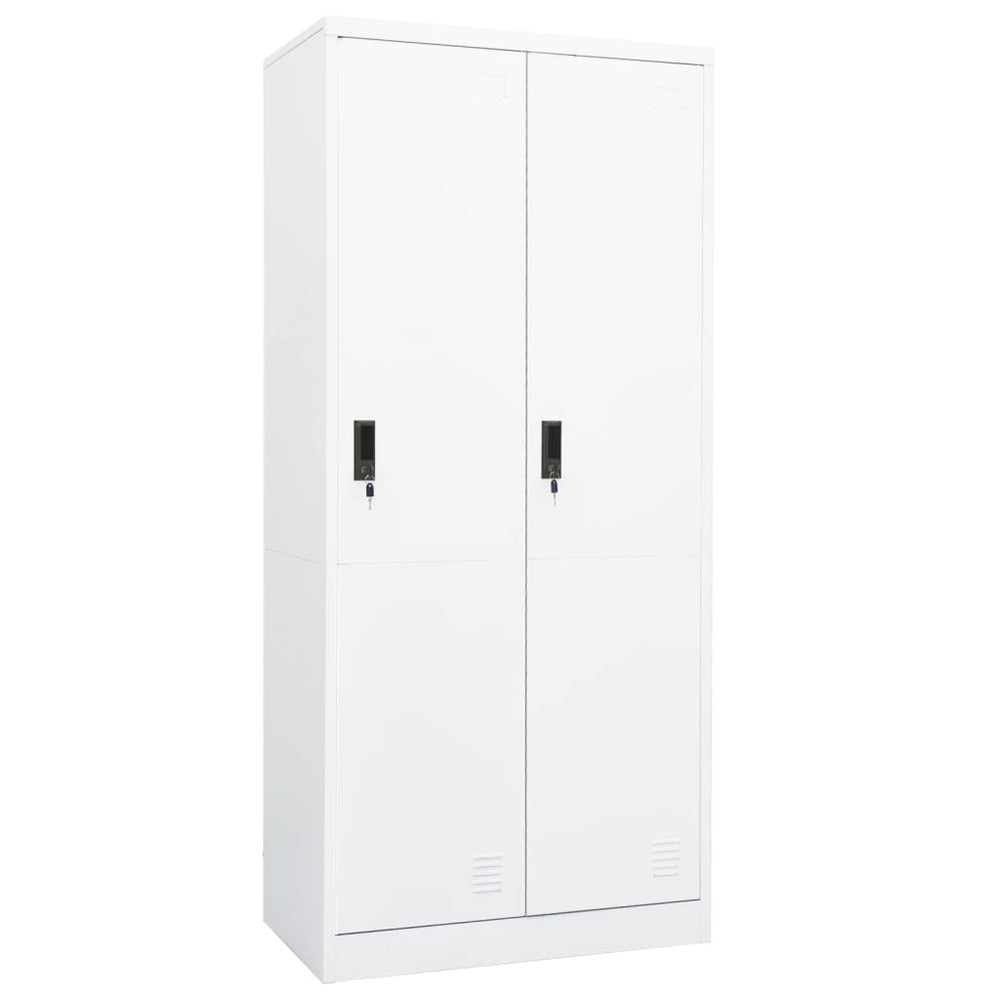 vidaXL Wardrobe Armoire Clothes Storage Closet with 2 Lockable Doors Steel-1
