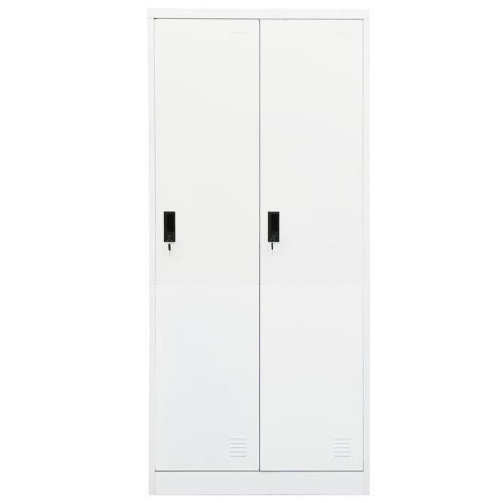 vidaXL Wardrobe Armoire Clothes Storage Closet with 2 Lockable Doors Steel-5