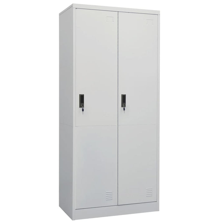 vidaXL Wardrobe Armoire Clothes Storage Closet with 2 Lockable Doors Steel-6