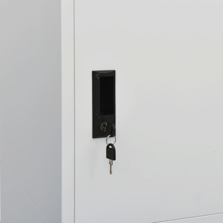 vidaXL Wardrobe Armoire Clothes Storage Closet with 2 Lockable Doors Steel-7