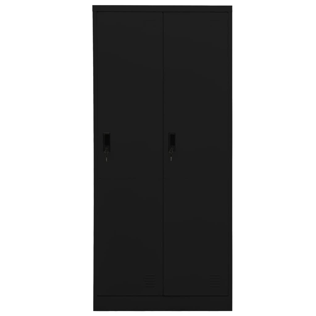vidaXL Wardrobe Armoire Clothes Storage Closet with 2 Lockable Doors Steel-11
