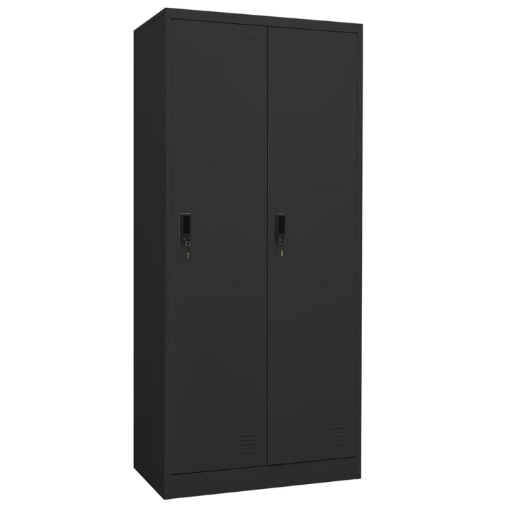 vidaXL Wardrobe Armoire Clothes Storage Closet with 2 Lockable Doors Steel-12