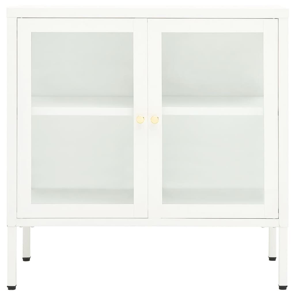 vidaXL Sideboard Storage Side Table for Living Room Bedroom Steel and Glass-16