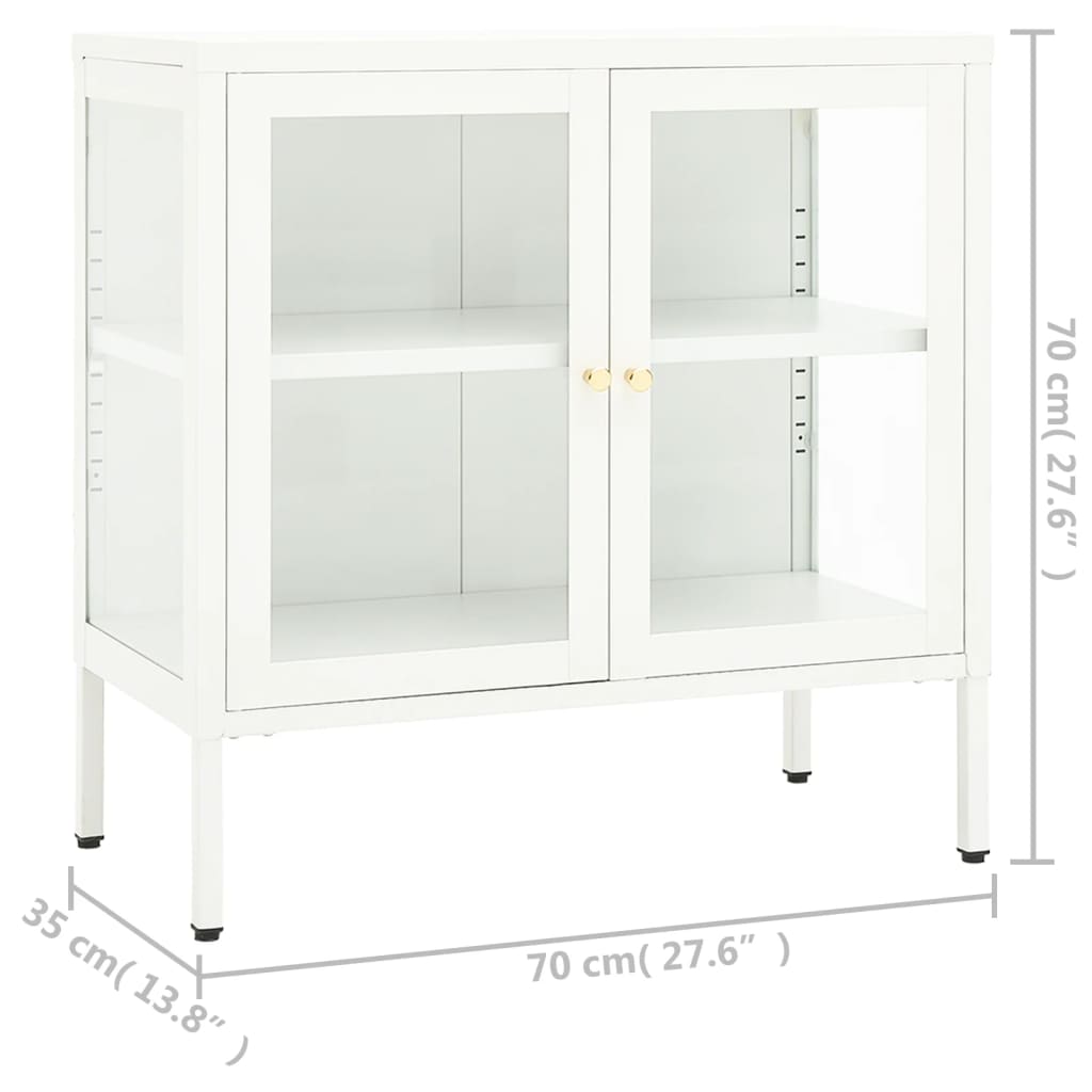 vidaXL Sideboard Storage Side Table for Living Room Bedroom Steel and Glass-9