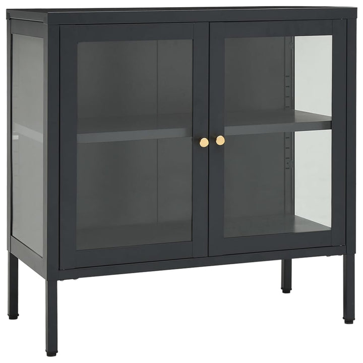 vidaXL Sideboard Storage Side Table for Living Room Bedroom Steel and Glass-10