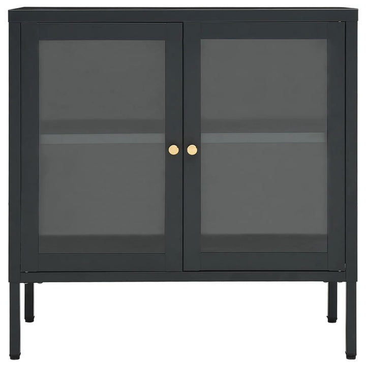 vidaXL Sideboard Storage Side Table for Living Room Bedroom Steel and Glass-17