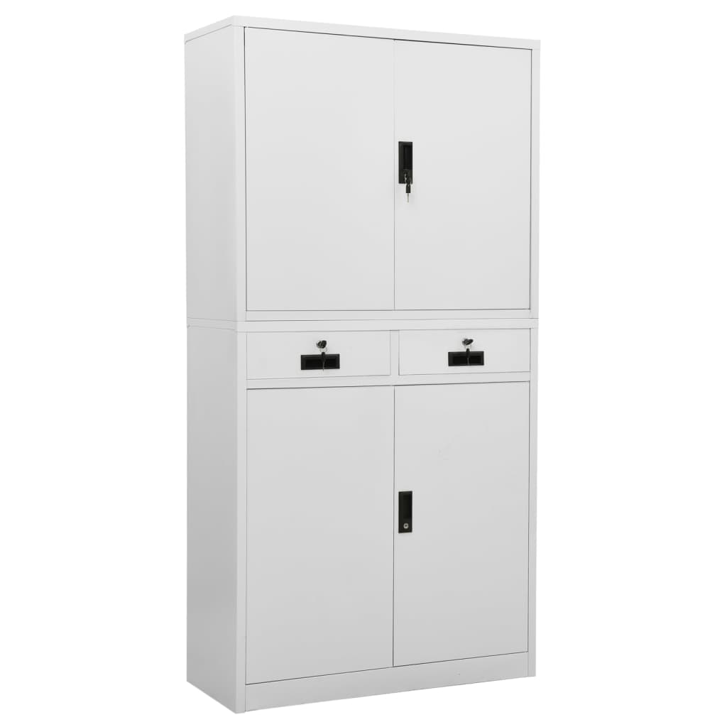 vidaXL Filing Cabinet Storage Metal Cabinet with Shelves for Office Steel-3