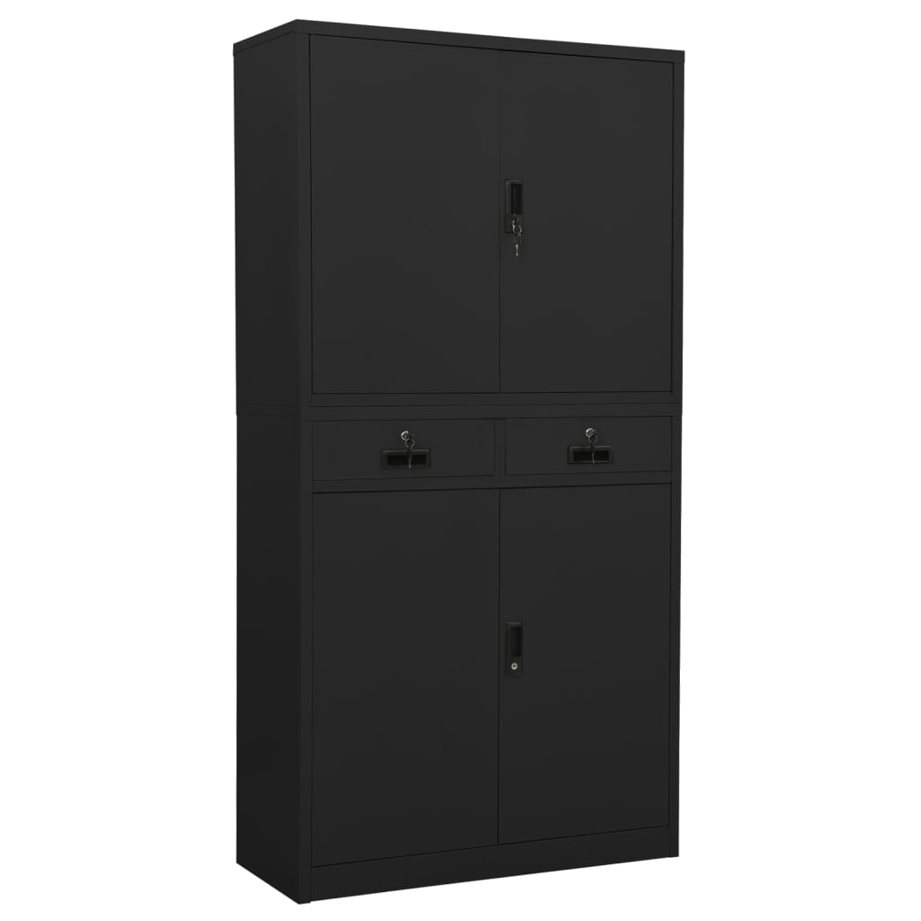 vidaXL Filing Cabinet Storage Metal Cabinet with Shelves for Office Steel-8