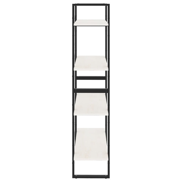 vidaXL 4-Tier Book Cabinet White 31.5"x11.8"x55.1" Solid Pine Wood-5