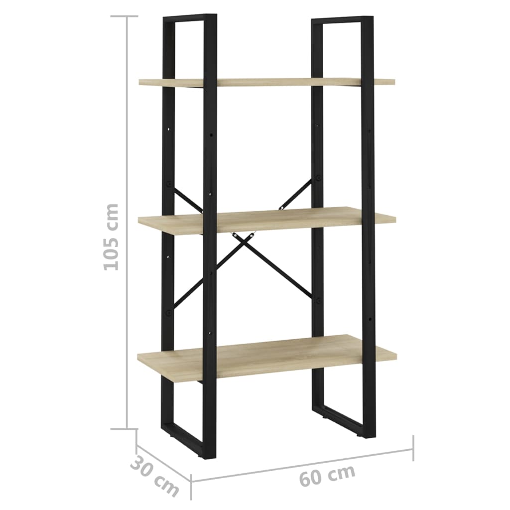 vidaXL Storage Shelf Sonoma Oak 23.6"x11.8"x41.3" Engineered Wood-5