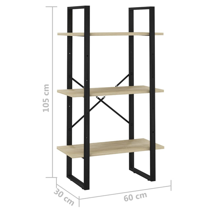 vidaXL Storage Shelf Sonoma Oak 23.6"x11.8"x41.3" Engineered Wood-5
