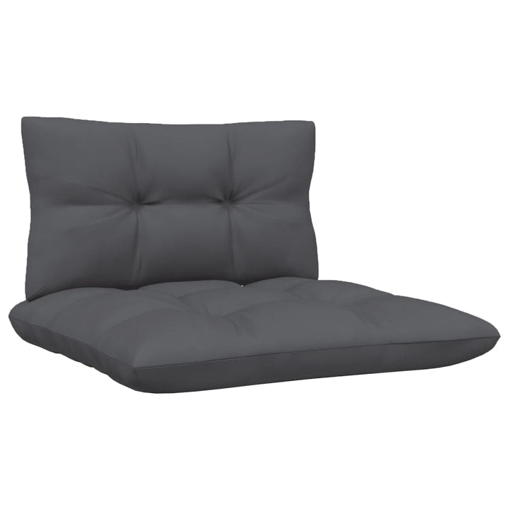 vidaXL Patio Middle Sofa with Cushions Black Solid Pinewood-3