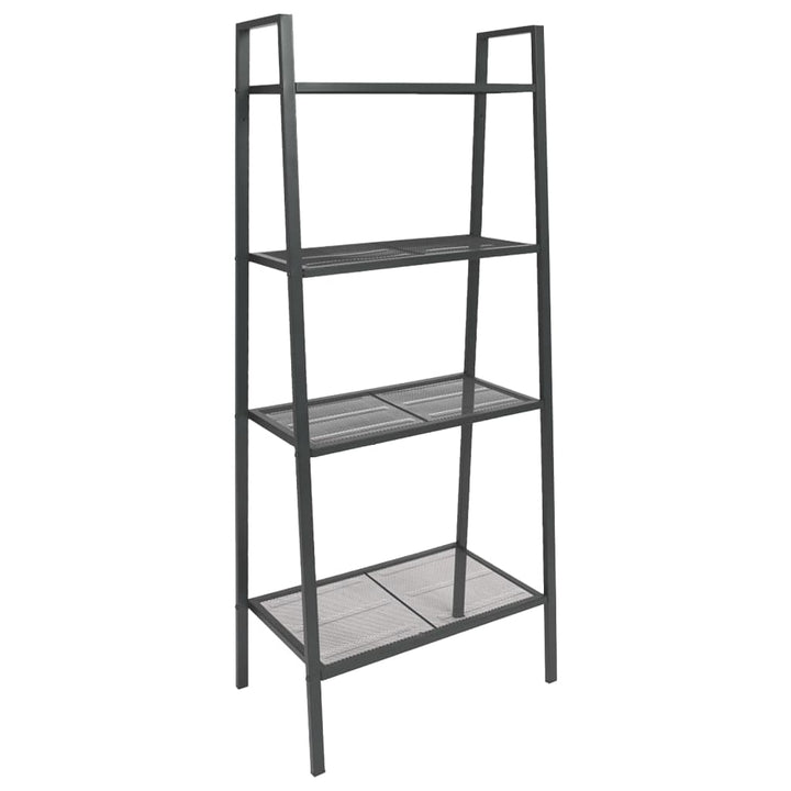 vidaXL Bookshelf Ladder Bookcase Plant Display Shelving Unit 4 Tiers Metal-3