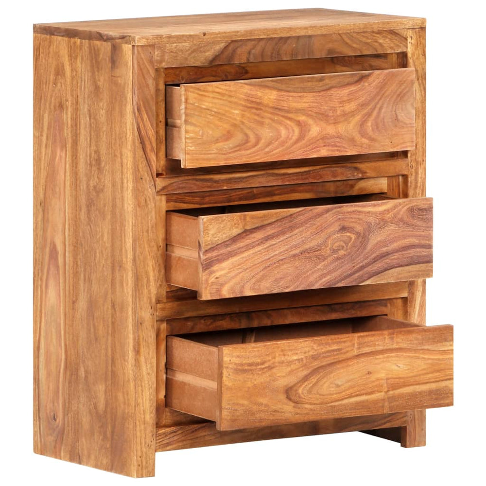 vidaXL Drawer Cabinet 23.6"x13"x29.5" Solid Wood Acacia-1