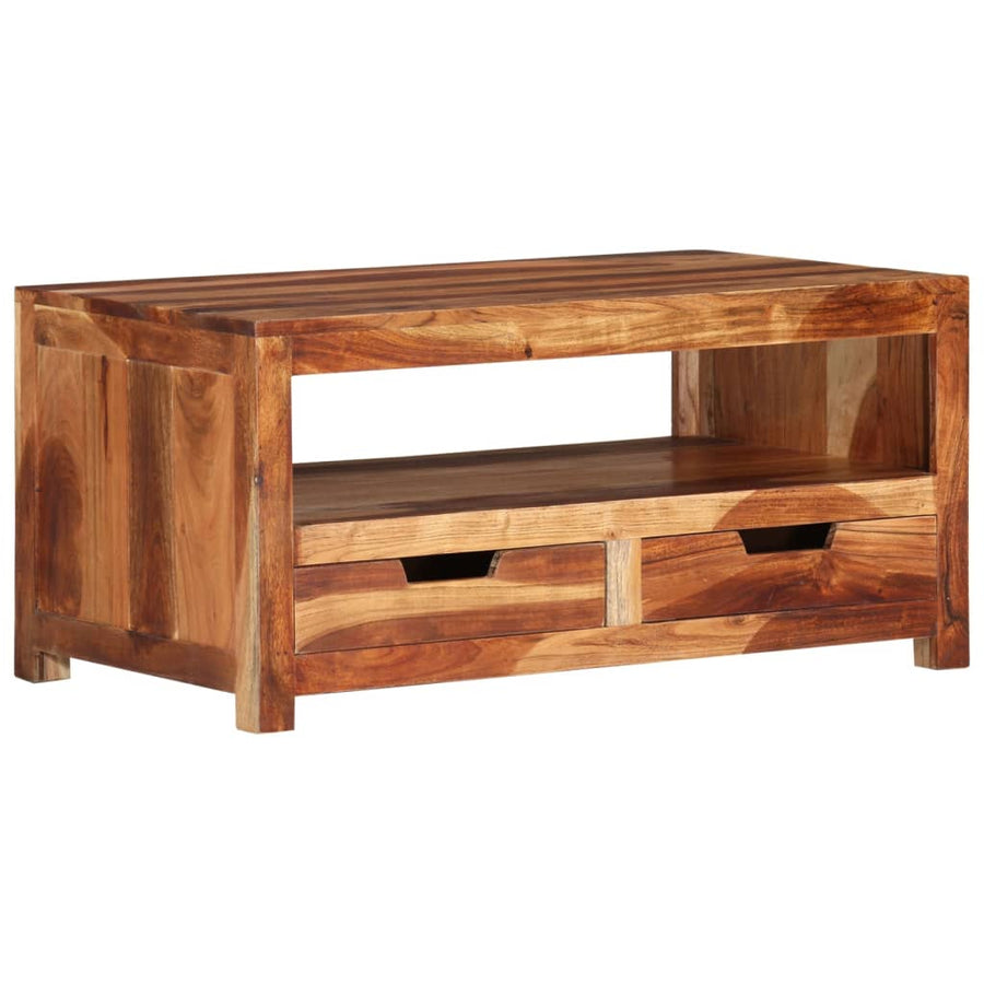 vidaXL Coffee Table 33.1"x19.3"x15.7" Solid Wood Acacia-0